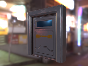 sci fi door low-poly Modèle 3D