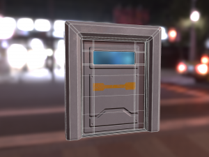 sci fi door low-poly Modèle 3D