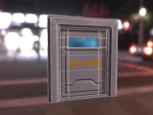sci fi door low-poly 3D Model