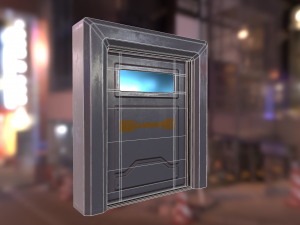 sci fi door low-poly Modèle 3D