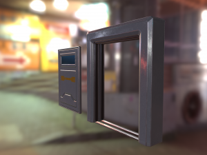 sci fi door low-poly Modèle 3D