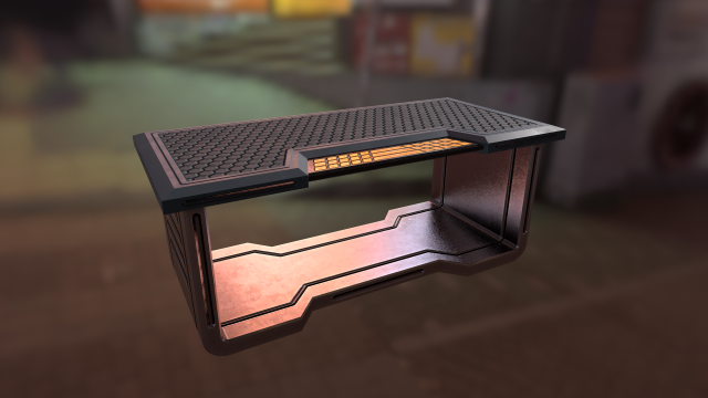 sci fi desk low-poly Modelo 3D .c4d .max .obj .3ds .fbx .stl .blend 