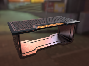 sci fi desk low-poly  3D Model