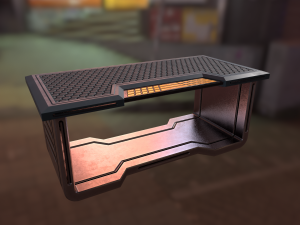 sci fi desk low-poly 3D Model