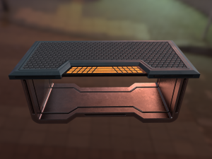 sci fi desk low-poly Modelo 3D