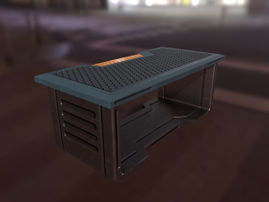 sci fi desk low-poly Modelo 3D