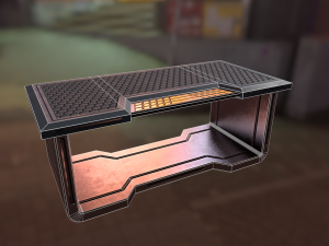 sci fi desk low-poly Modelo 3D
