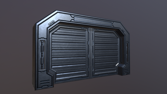 sci metal door low-poly Modelo 3D .c4d .max .obj .3ds .fbx .stl .blend 