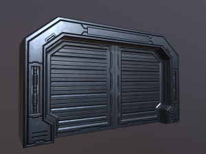 sci metal door low-poly 3D Model