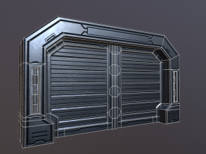 sci metal door low-poly Modelo 3D