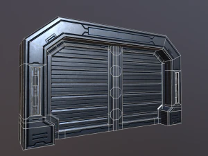 sci metal door low-poly 3D Model