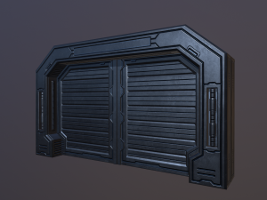sci metal door low-poly Modelo 3D