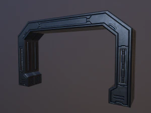 sci metal door low-poly 3D Model