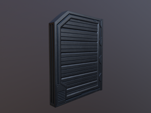 sci metal door low-poly Modelo 3D