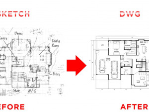 convert jpegpdfblueprintsketch to autocad dwg Model 3D