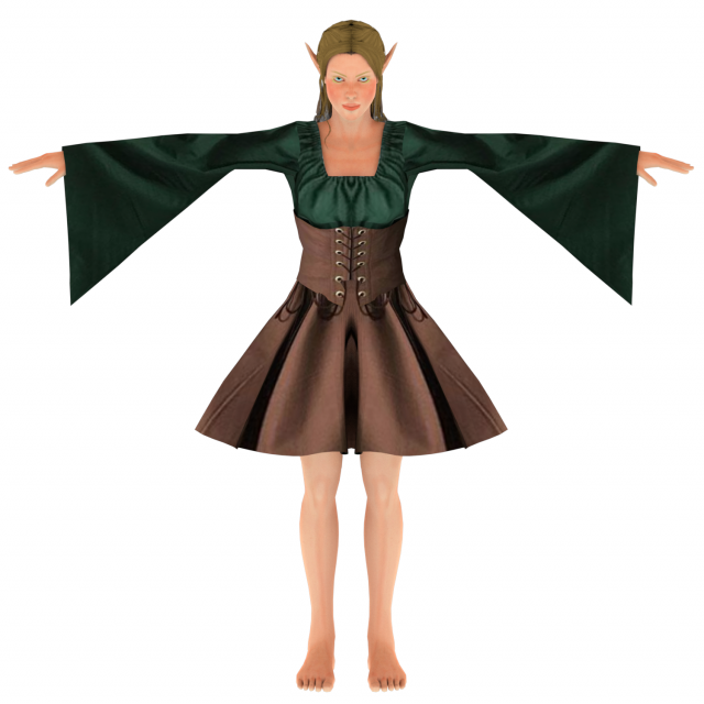 elf girl - game ready 3D Model .c4d .max .obj .3ds .fbx .stl .blend 