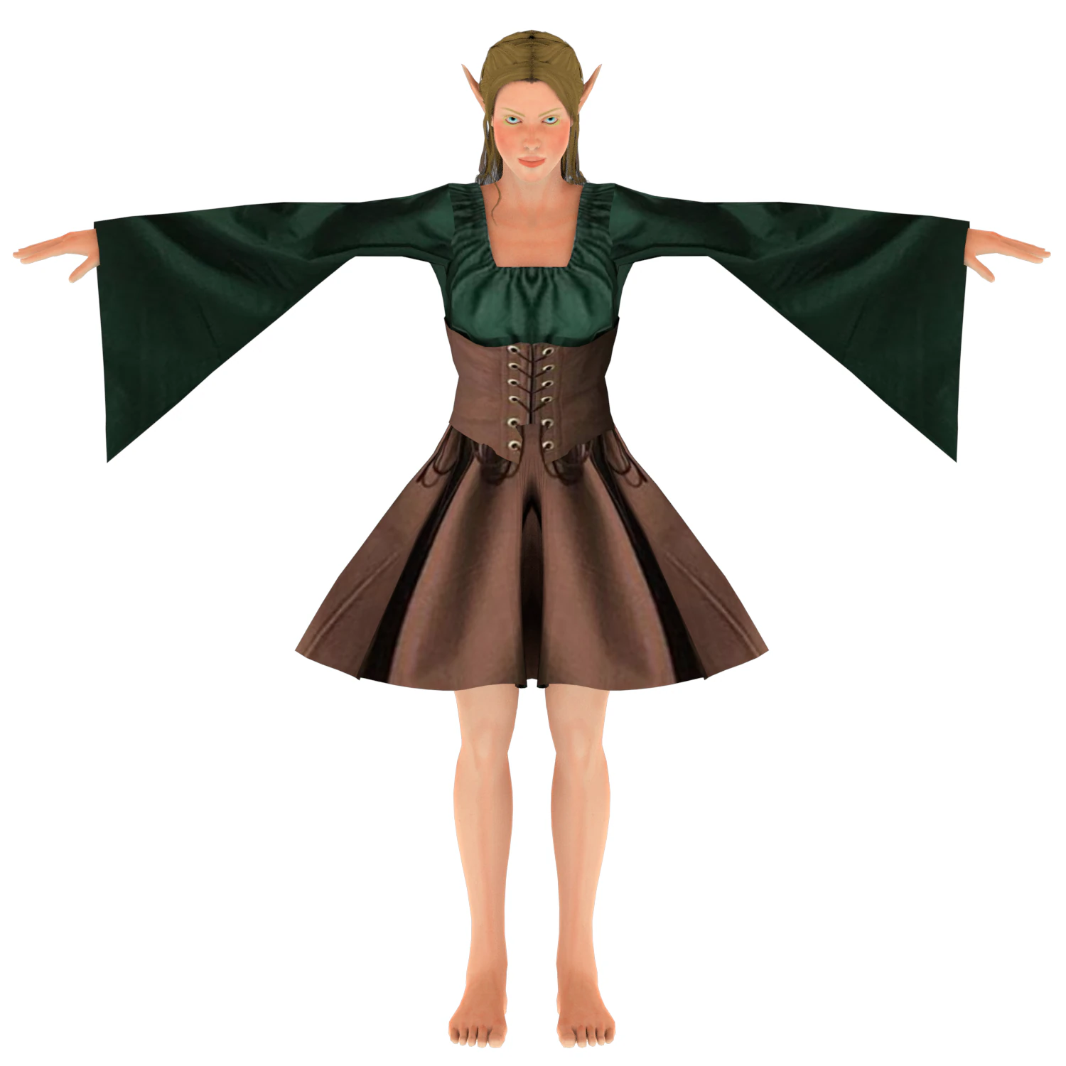 elf girl - game ready 3D Model .c4d .max .obj .3ds .fbx .stl .blend 