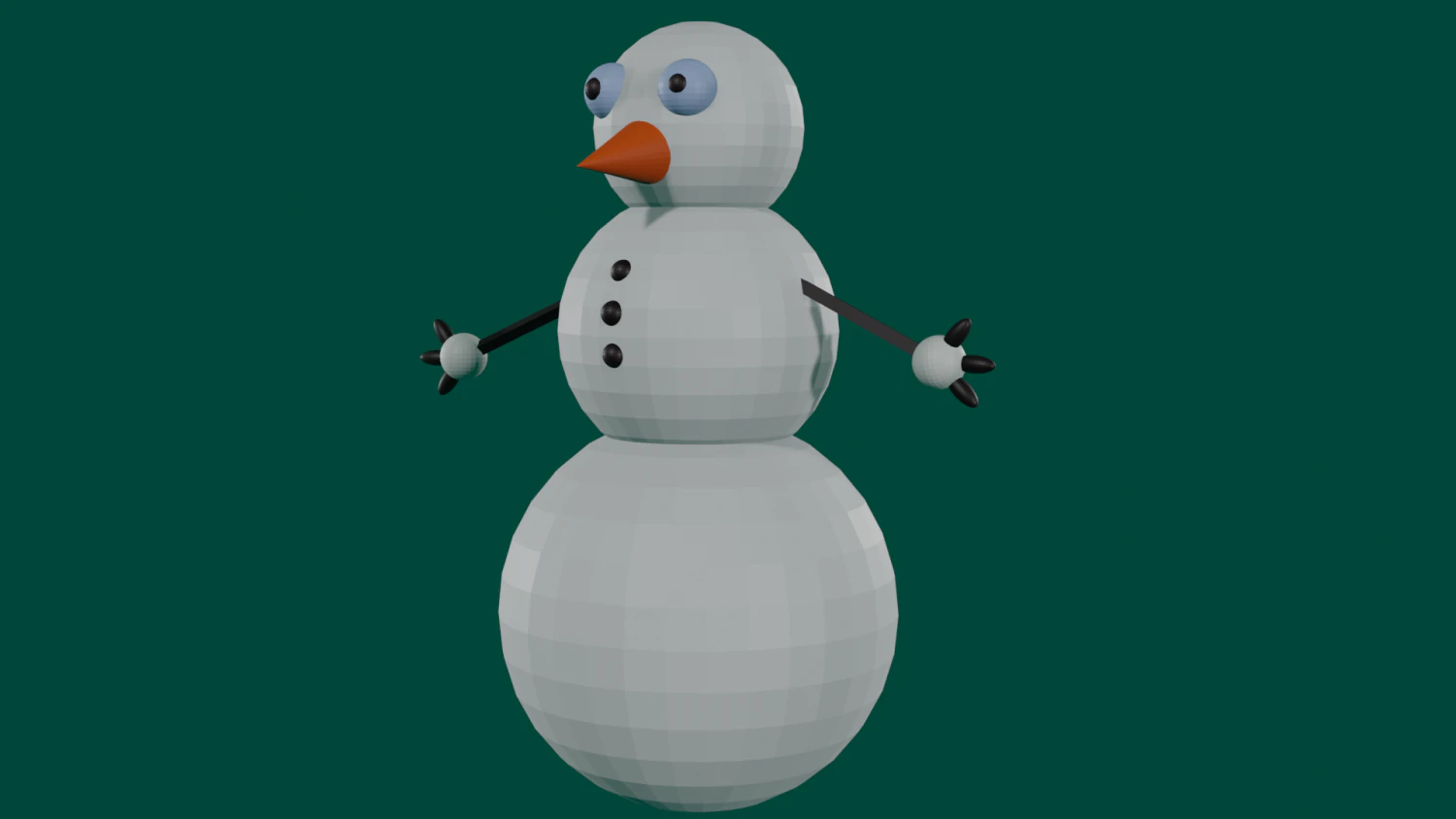 snowman 3D Model .c4d .max .obj .3ds .fbx .stl .blend 