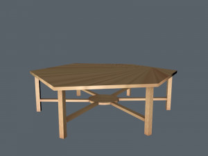 6 corner table 3d object cinema 4d Model 3D