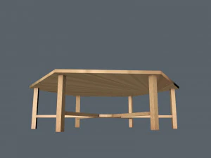 6 corner table 3d object cinema 4d 3D Model