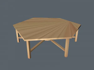 6 corner table 3d object cinema 4d 3D Model