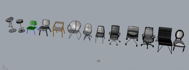 chairs collection Modèle 3D .c4d .max .obj .3ds .fbx .stl .blend 