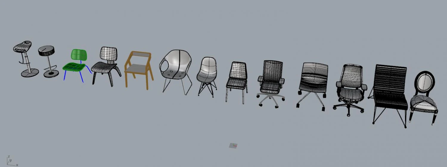 chairs collection 3D Model .c4d .max .obj .3ds .fbx .stl .blend 