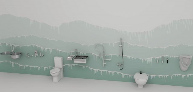 bathroom set 3D Model .c4d .max .obj .3ds .fbx .stl .blend 