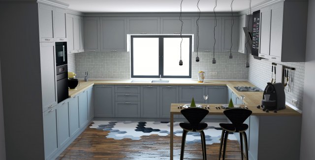 kitchen 3D Model .c4d .max .obj .3ds .fbx .stl .blend 