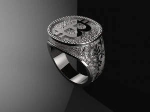 anel bitcoin Modelo de Impressão 3D