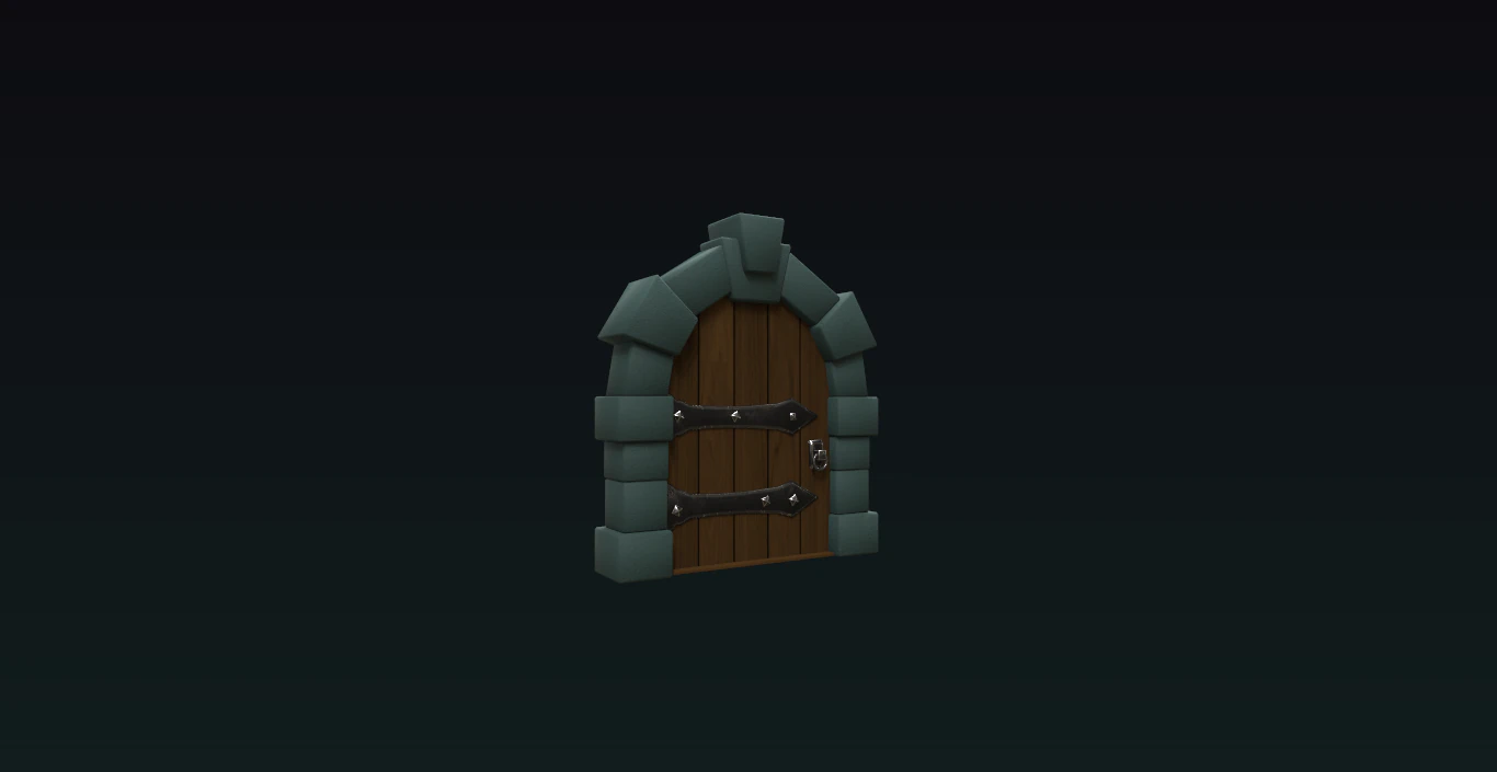 of a medieval door 3D Model .c4d .max .obj .3ds .fbx .stl .blend 