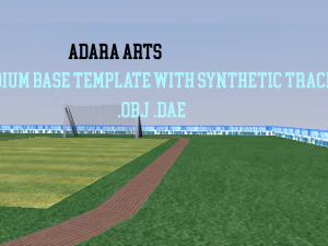 modelo base de est&aacute;dio com pista Modelo 3D