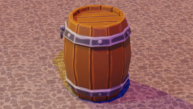handmade wooden barrel low-poly 3D 模型 .c4d .max .obj .3ds .fbx .stl .blend 