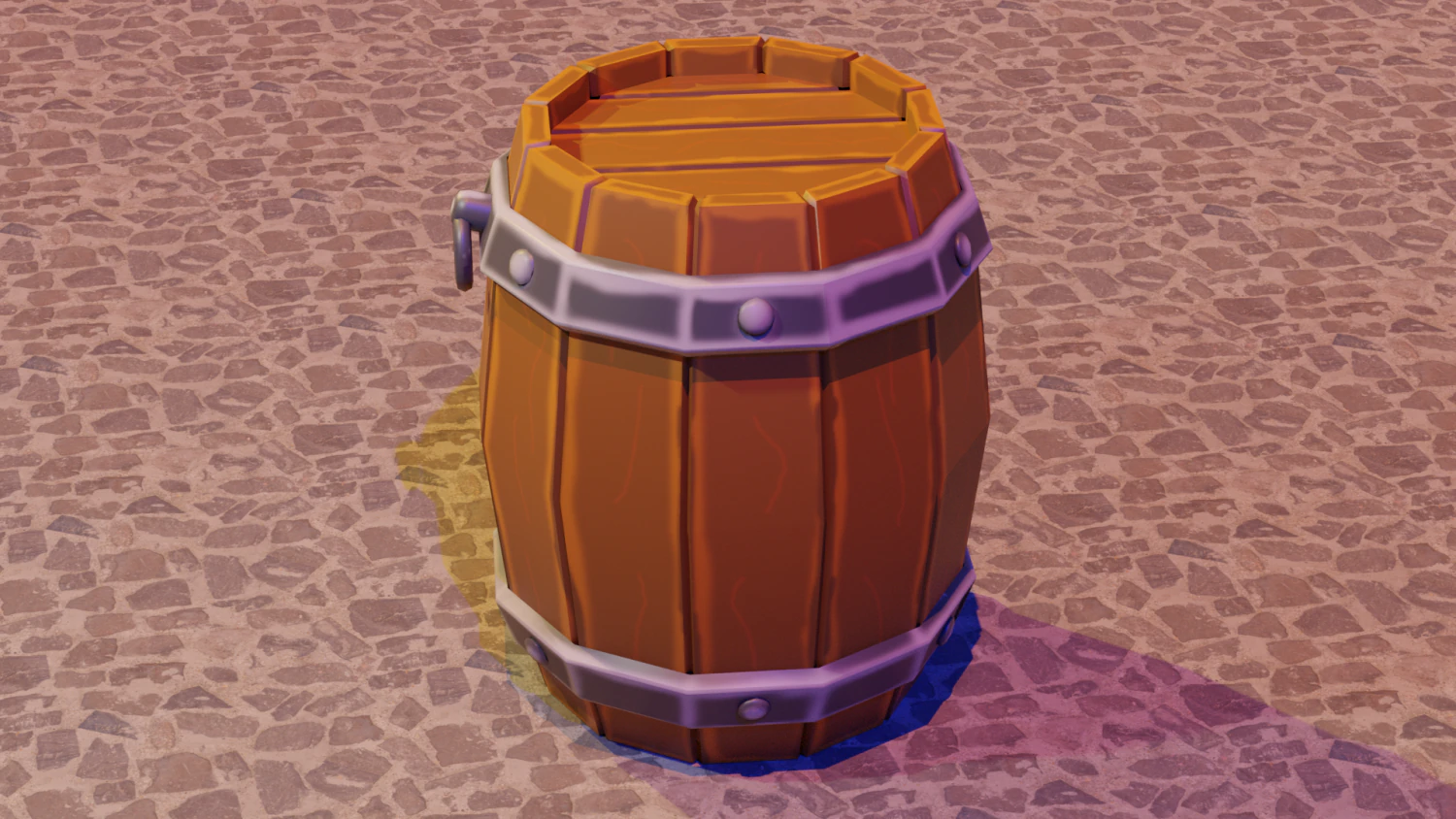 handmade wooden barrel low-poly 3D Model .c4d .max .obj .3ds .fbx .stl .blend 