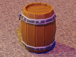 handmade wooden barrel low-poly 3D Model