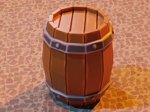handmade wooden barrel low-poly 3D 模型