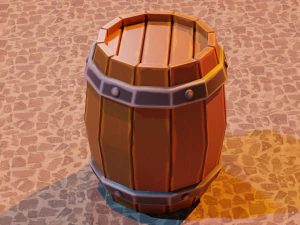 handmade wooden barrel low-poly 3D Model
