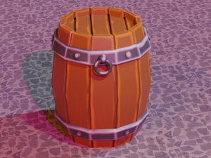 handmade wooden barrel low-poly 3D 模型