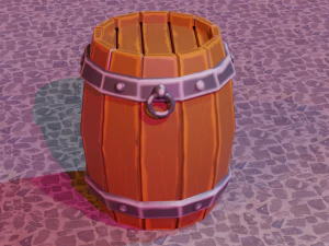 handmade wooden barrel low-poly 3D Model