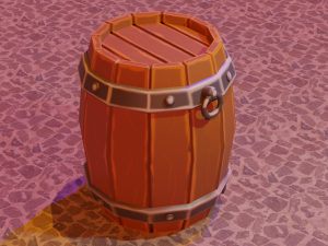 handmade wooden barrel low-poly 3D 模型