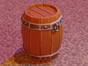 handmade wooden barrel low-poly 3D Model