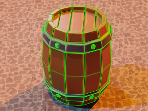 handmade wooden barrel low-poly 3D Model