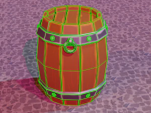 handmade wooden barrel low-poly 3D Model