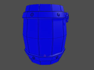 handmade wooden barrel low-poly 3D Model