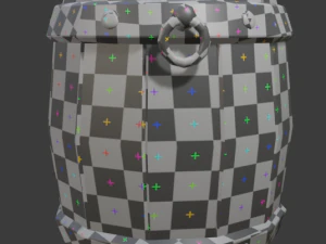 handmade wooden barrel low-poly 3D Model