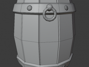 handmade wooden barrel low-poly 3D 模型