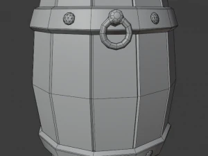 handmade wooden barrel low-poly 3D Model
