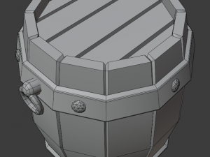 handmade wooden barrel low-poly 3D 模型