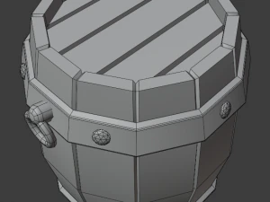 handmade wooden barrel low-poly 3D Model