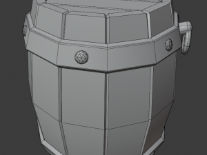 handmade wooden barrel low-poly 3D 模型